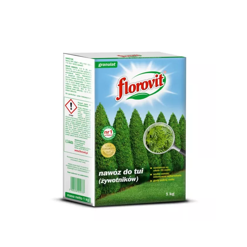 Florovit 1kg Nawóz do tui (żywotników) karton Tuje