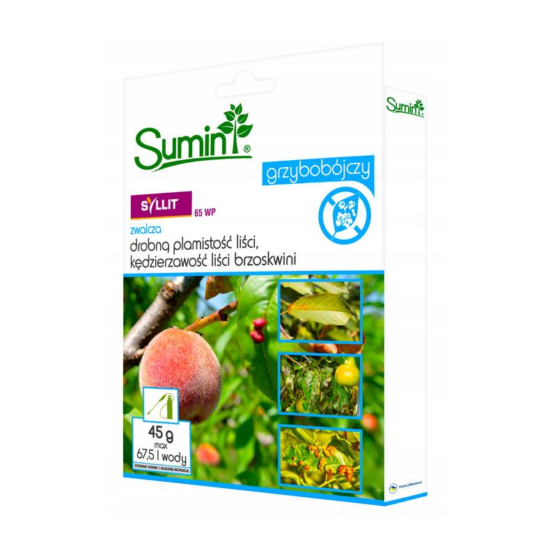 Sumin 45g Syllit 65WP Oprysk grzybobójczy Kędzierzawość Plamistość liści sylit