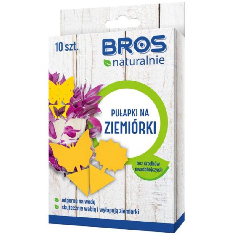 Bros 10szt. Pułapka na Ziemiórki Naturalna Eco Lep Kształt Motyl Rośliny Doniczkowe