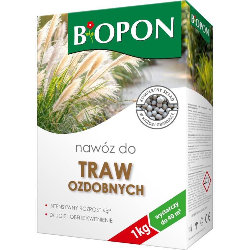 Biopon 1kg Nawóz do Traw Ozdobnych Rozrost Kęp Obfite Kwitnienie