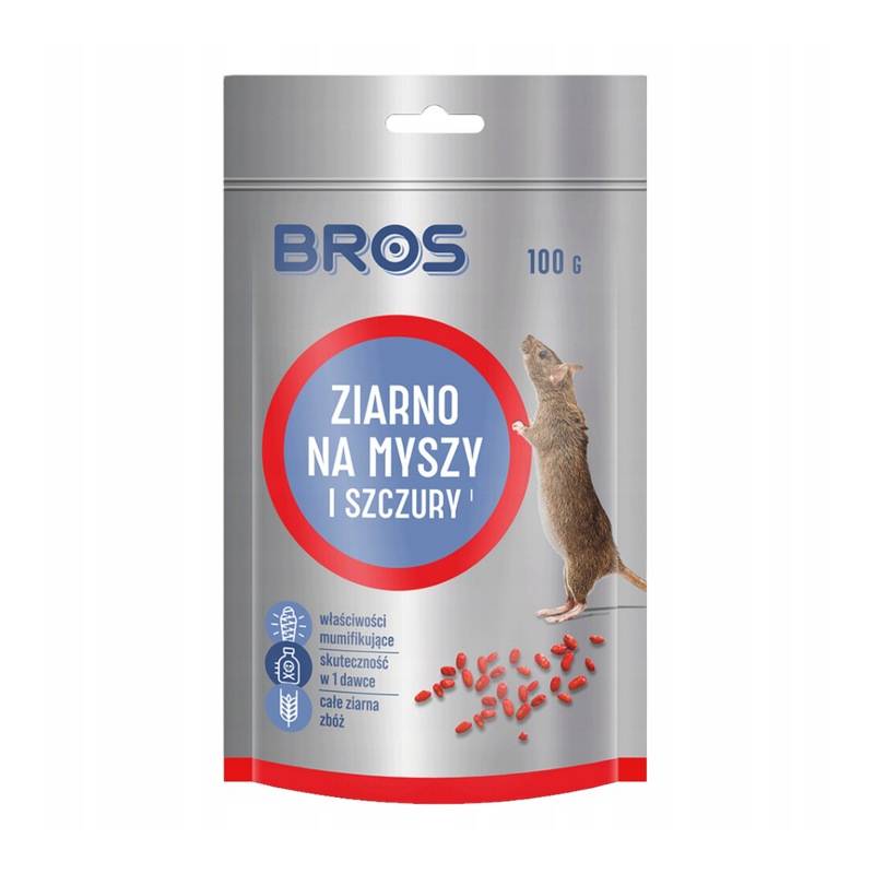 Bros 100g Ziarno Myszy Szczury Trutka Mumifikująca Trucizna na Gryzonie