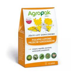 Agropak 12szt Żółte Lepy Doniczkowe Pułapka na Ziemiórki Mszyce Mączliki Wciornastki Przędziorki
