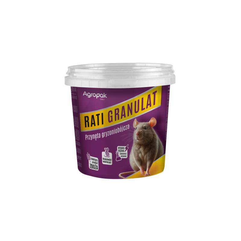 Agropak 1 kg Rati Granulat Skuteczny Środek Gryzoniobójczy Zwalcza Myszy Szczury Trutka