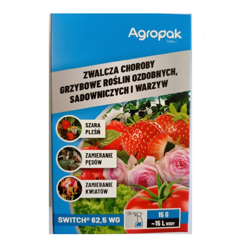Agropak 15g Switch 62,5 WG Środek Grzybobójczy Antarknoza Brunatna Zgnilizna Drzew Pestkowych Szara Pleśń
