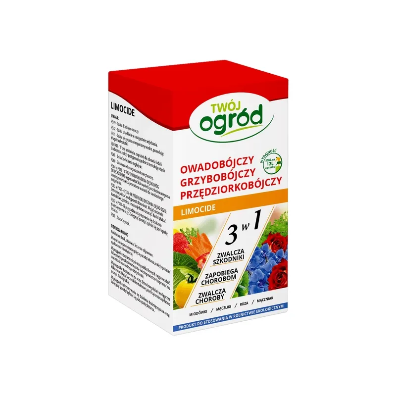 Twój Ogród 50ml Limocide Naturalny Ekologiczny Środek 3w1 Owadobójczy Grzybobójczy Przędziorkobójczy