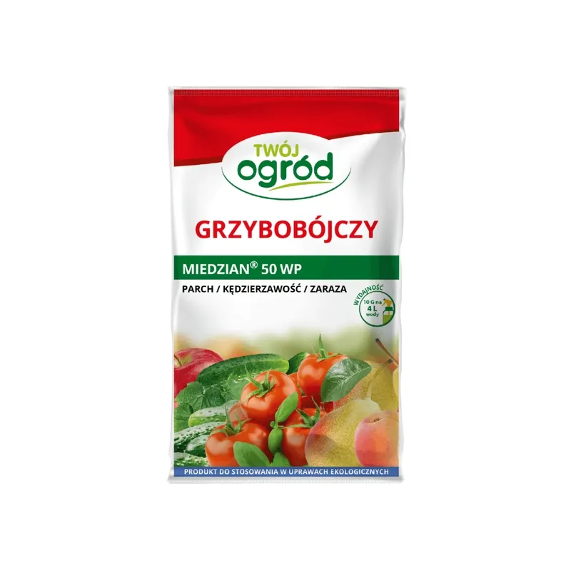 Twój Ogród 10g Miedzian 50 WP Ekologiczny Środek Grzybobójczy Bakteriobójczy Parch Kędzierzawość Zaraza