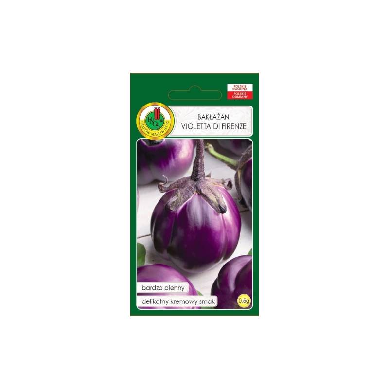 PNOS 0,5g Bakłażan Violetta Di Firenze Bardzo Plenny Odmiana Włoska Okrągły Oberżyna Nasiona
