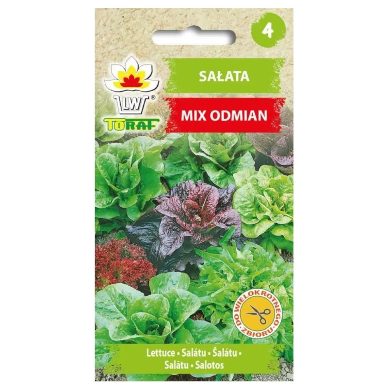 Toraf 1g Sałata Mix Odmian Nasiona Masłowa Krucha Lodowa Liściowa do Siewu Wiosną Jesienią