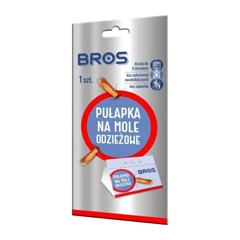 Bros Pułapka na mole odzieżowe ubraniowe lepowa klej szafa