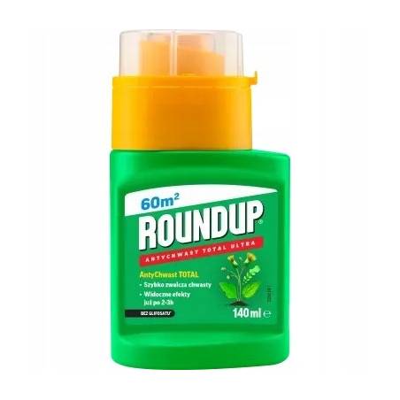 Roundup 140ml AntyChwast Total Ultra Preparat Chwastobójczy Herbicyd Naturalny Bez Glifosatu Kwas Pelargonowy