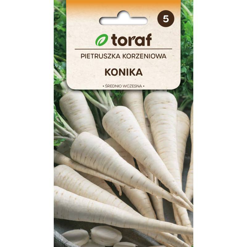 Toraf 5g Pietruszka Korzeniowa Konika Nasiona warzyw Odmiana średniowczesna kremowo-biała Aromatyczna