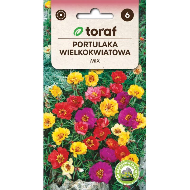 Toraf 0,5g Portulaka Wielokwiatowa Mix Nasiona kwiatów mieszanka kolorów obwódki kwietniki niska roślina