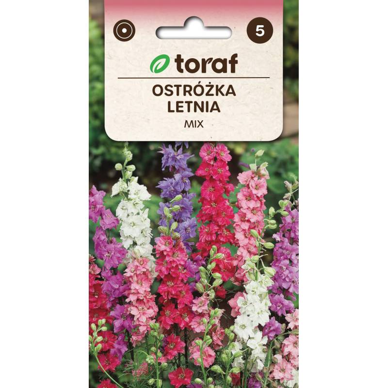Toraf 1g Ostróżka Letnia Ogrodowa Pełna Mix Nasiona kwiatów rabatki kwiat cięty
