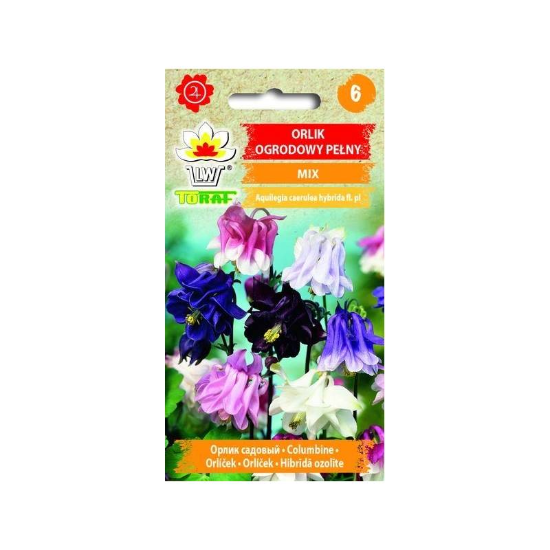 Toraf 0,3g Orlik ogrodowy pełny mix Nasiona kwiatów wieloletnich Mieszanka kolorów Pełne kwiaty