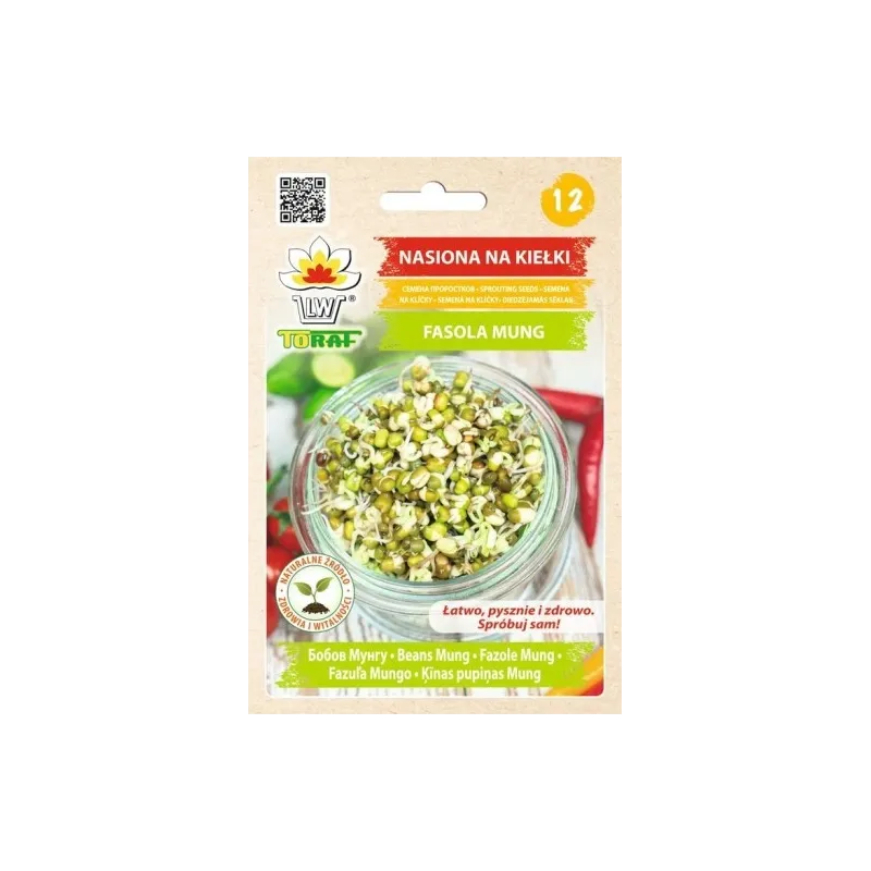 Toraf 50g Fasola Mung Nasiona Kiełki wyjątkowo smaczna kiełkownica