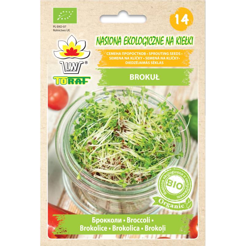 Toraf 10g Brokuł Nasiona Kiełki Bio-Organic ekologiczne kiełków brokuła