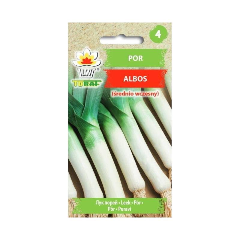Toraf 1g Por Albos Nasiona warzyw Odmiana średniowczesna Zbiór letni jesienny Zupy Surówki
