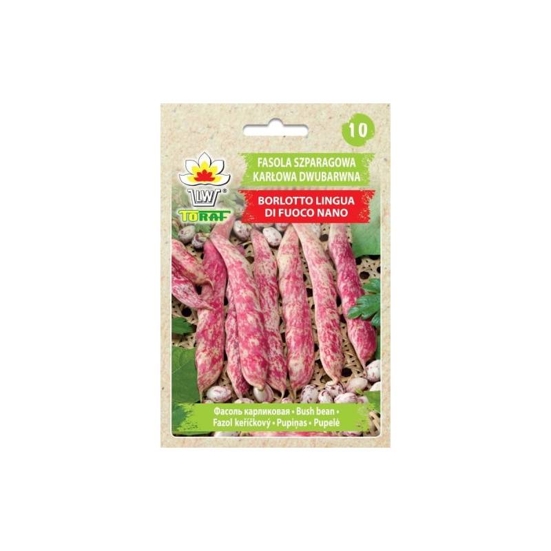 Toraf 10g Fasola Szparagowa Borlotto Lingua di Fuoco Nano Nasiona warzyw Odmiana dwubarwna karłowa Wczesna