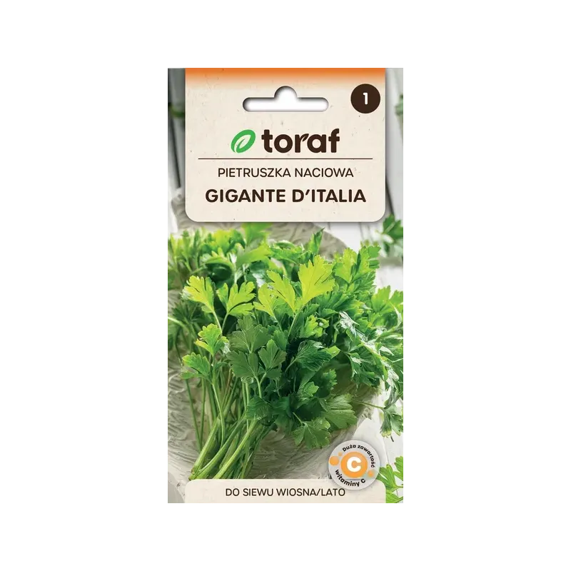 Toraf 2g Pietruszka Liściowa Gigante D'Italia Nasiona warzyw Odmiana plenna Bardzo aromatyczna