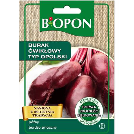 Biopon 15g Burak Ćwikłowy Opolski Nasiona warzyw Odmiana cylindryczna Przetwórstwo Przechowywanie