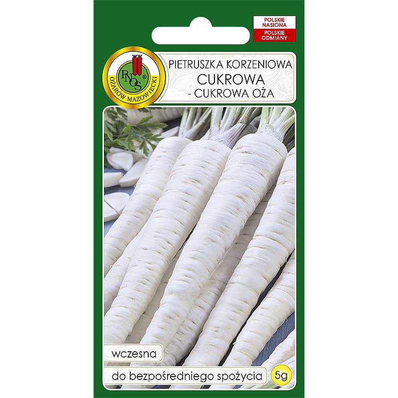 PNOS 5g Pietruszka Korzeniowa Cukrowa OŻA Nasiona Odmiana Wczesna Zbiór Letni Jesienny do Bezpośredniego Spożycia