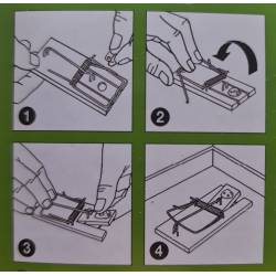 SBM Kvitt Pułapka drewniana na myszy 2szt. metalowe części łapka wielokrotnego użytku