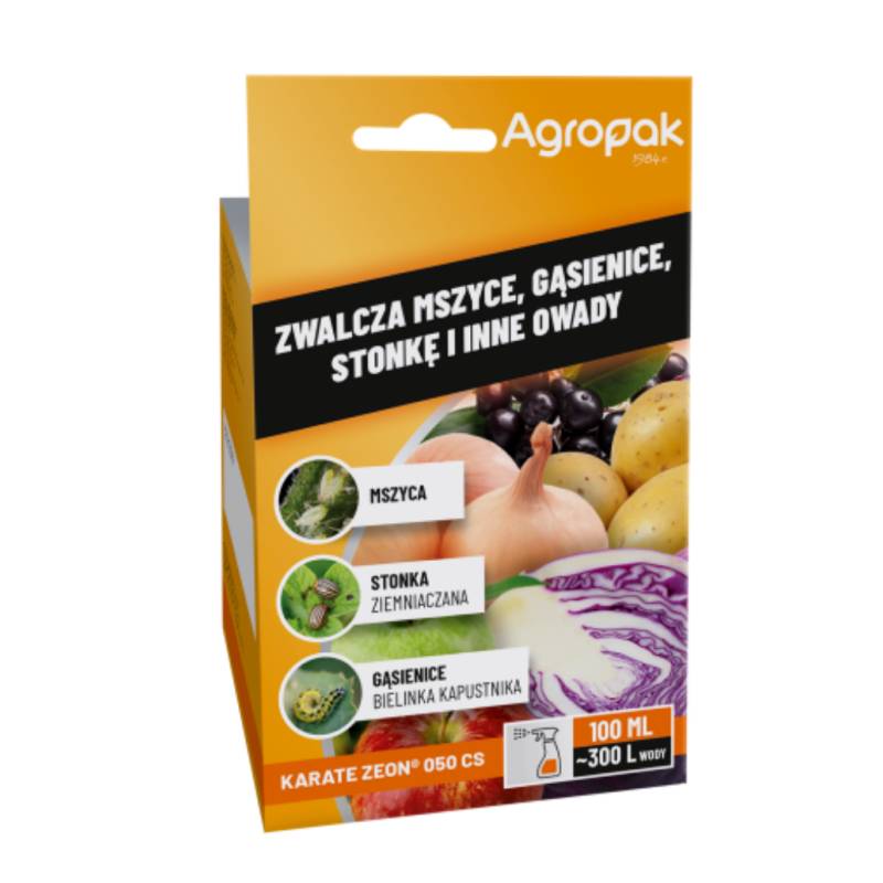 Agropak 100ml Karate Zeon 050 CS Środek Owadobójczy Insektycyd Zwalcza Stonkę Ziemniaczaną Mszyce Gąsienice Wciornastki