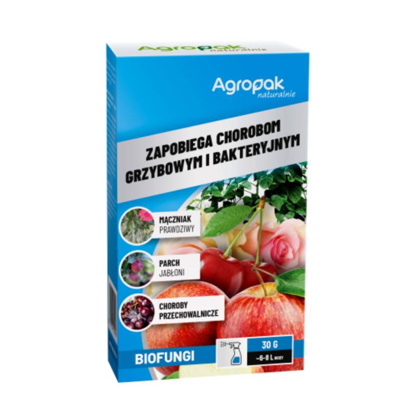Agropak 30g Biofungi Ekologiczny Środek Grzybobójczy Bakteriobójczy Parch Zaraza Mączniak Prawdziwy