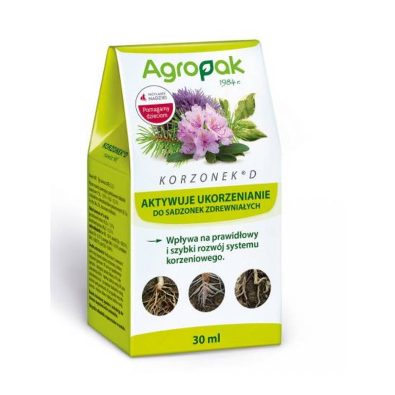 Agropak 30 ml Korzonek D Ukorzeniacz do Sadzonek Zdrewniałych Wspomaga Ukorzenianie Stymuluje Korzenie