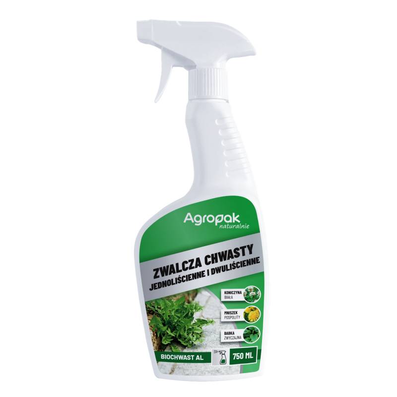 Agropak 750ml Biochwast Al Środek Chwastobójczy Naturalny zwalcza Chwasty Jednoliścienne Dwuliścienne