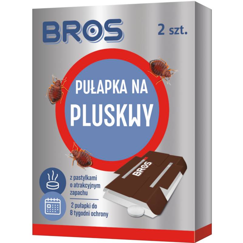 Bros 2 szt Skuteczna Pułapka Lep na Pluskwy Przynęta Długodziałająca Monitoruje Obecność