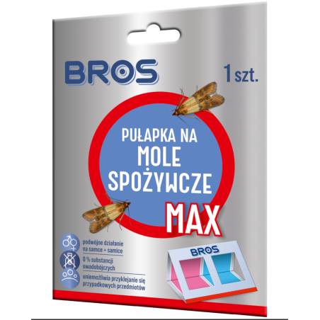 Bros Pułapka na mole spożywcze MAX wabik w szafkach kuchni feromony spiżarnia