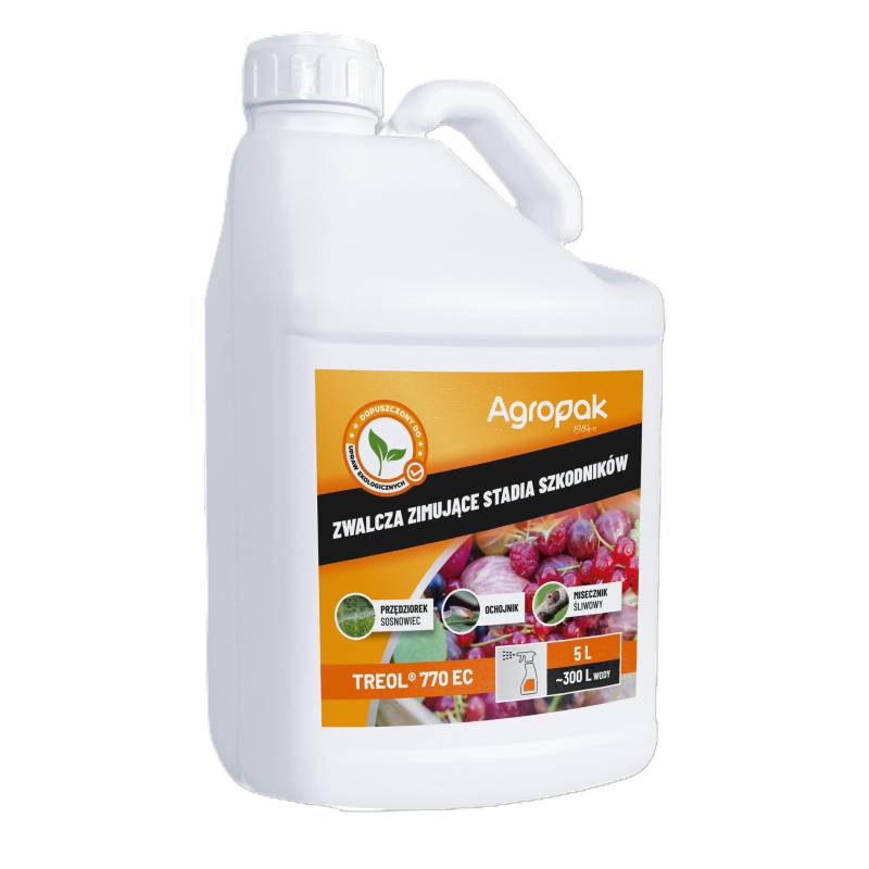 Agropak 5L TREOL 770 EC Środek owadobójczy Olej Parafinowy Przędziorki Mszyce Ochojniki Miseczniki