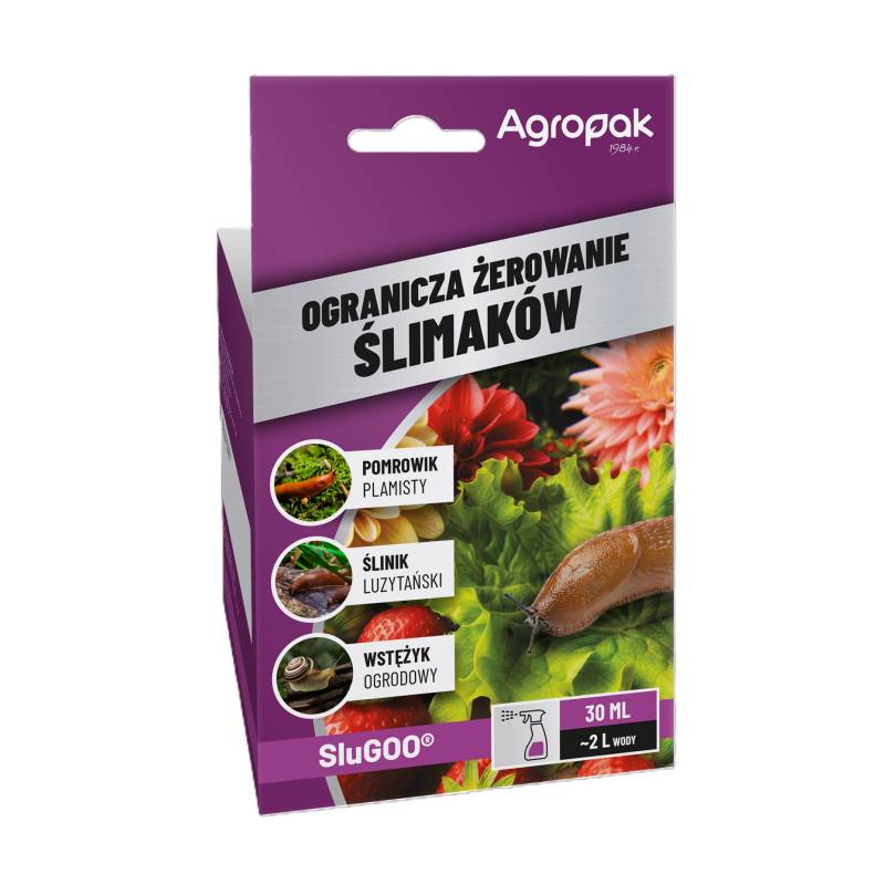Agropak 30ml SluGOO Naturalny środek na ślimaki Preparat barierowy Ogranicza żerowanie Ślinik Pomrowik