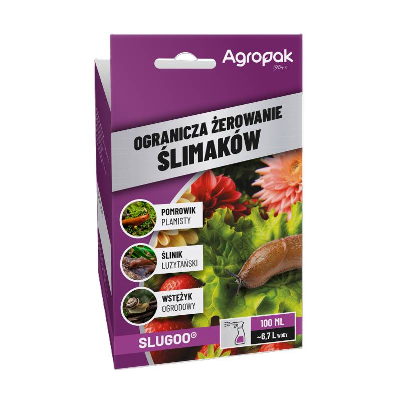 Agropak 100ml SluGOO Naturalny środek na ślimaki Preparat barierowy Ogranicza Żerowanie ślimaków nagich oskorupionych