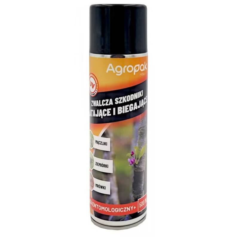 Agropak 500ml Klej Entomologiczny Spray owadobójczy Zwalcza Szkodniki Biegające Latające Mączliki Ziemiórki Mrówki