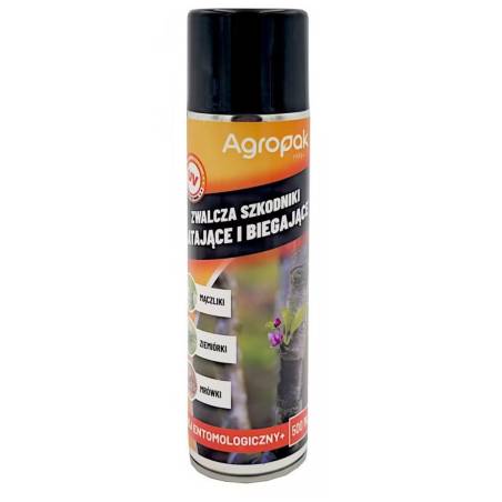 Agropak 500ml Klej Entomologiczny Spray owadobójczy Zwalcza Szkodniki Biegające Latające Mączliki Ziemiórki Mrówki