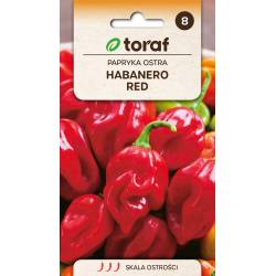 Toraf 0,2g Papryka Ostra Habanero Red Nasiona warzyw Odmiana średnio późna Plenna Bardzo ostra