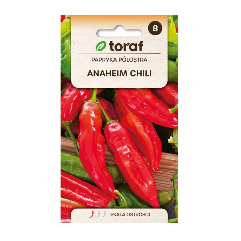 Toraf 0,2g Papryka Półostra Anaheim Chili Nasiona warzyw Odmiana Średnio wczesna do Gruntu Słodko-ostry smak