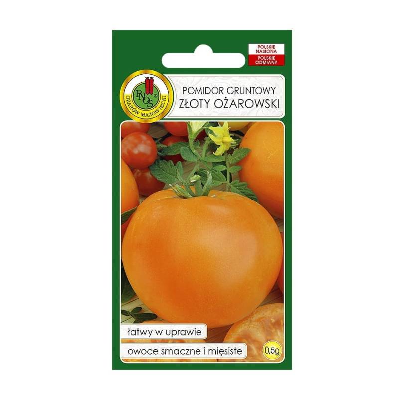 PNOS 0,5g Pomidor Złoty Ożarowski Nasiona warzyw Duże Mięsiste Smaczne Pomarańczowe Owoce