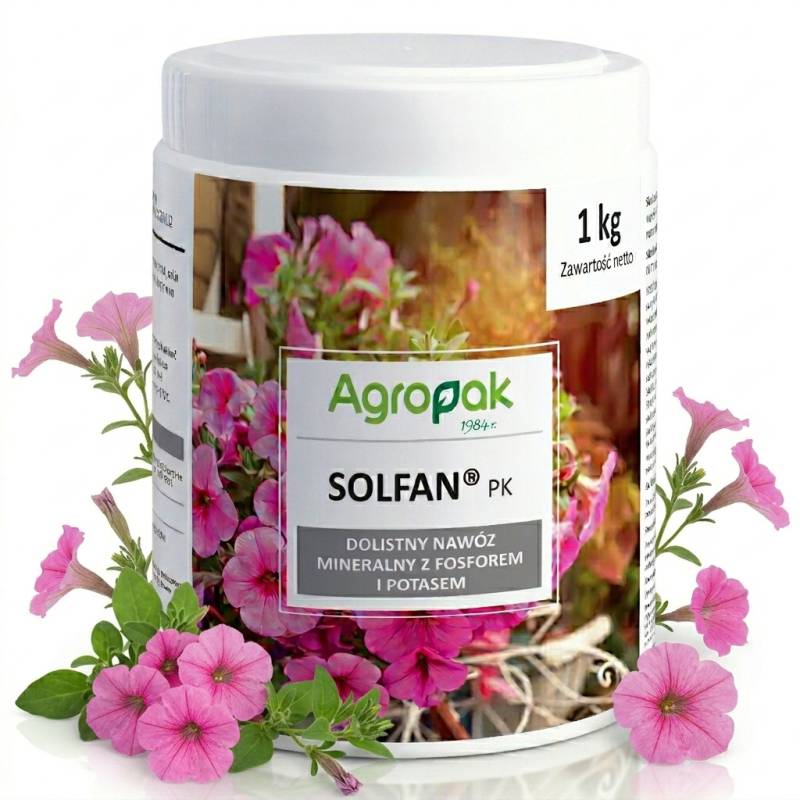 Agropak 1kg Solfan PK Nawóz Dolistny z Fosforem i Potasem do wszystkich roślin Obfite plony Kwitnienie