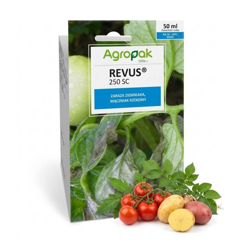 Agropak 50ml Revus 250 SC Środek Grzybobójczy Fungicyd Mączniak Rzekomy Zaraza Ziemniaka Oprysk na Pomidory