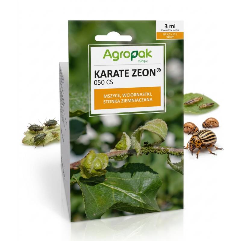 Agropak 3ml Karate Zeon 050 SC Środek Owadobójczy Insektycyd Zwalcza Mszyce Wciornastki Stonkę Ziemniaczaną Bielinka