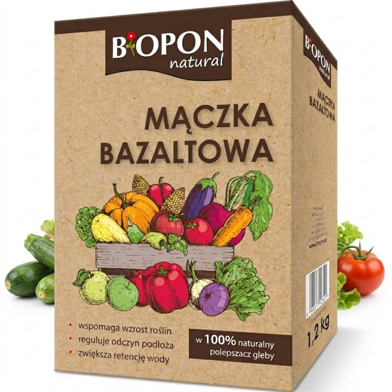 Biopon 1,2kg Mączka Bazaltowa Nieorganiczny Polepszacz Gleby Skała Wulkaniczna