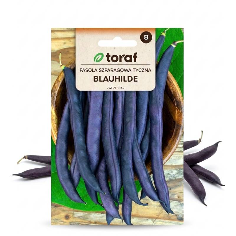 Toraf 10g Fasola Tyczna Blauhilde Fioletowa Szparagowa Nasiona warzyw
