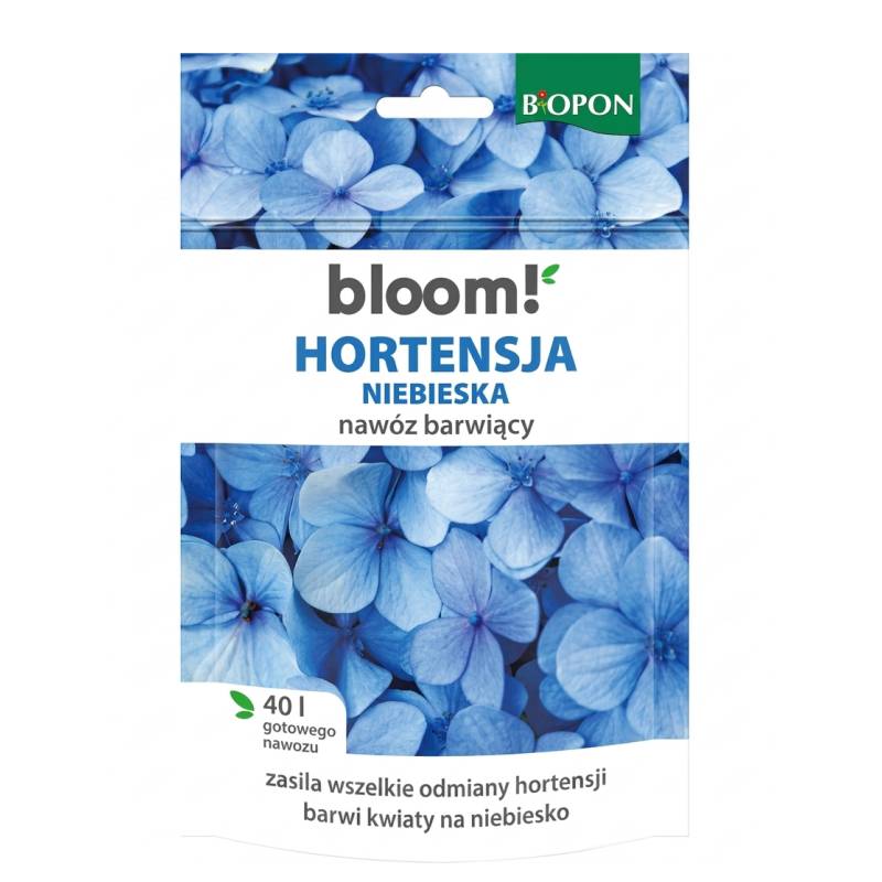 Biopon 200 g Bloom! Hortensja niebieska Nawóz barwiący rozpuszczalny mineralny nadaje kolor
