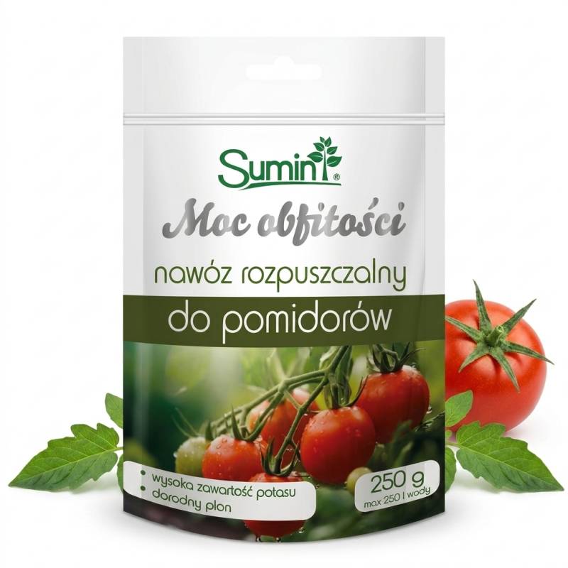 Sumin 250 g Moc Obfitości Nawóz rozpuszczalny do pomidorów rozpuszczalny wydajny skuteczny bogactwo potasu dorodne plony