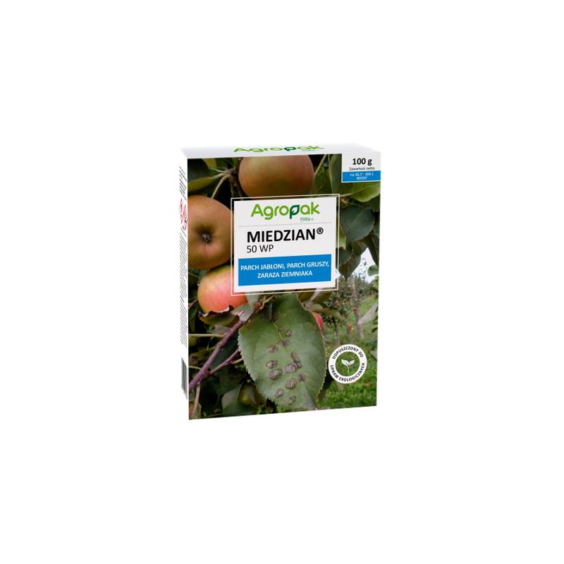 Agropak 100g Miedzian 50 WP Środek Grzybobójczy Bakteriobójczy Parch Jabłoni Gruszy Zaraza