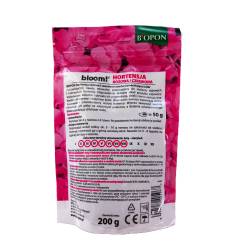 Biopon 200g Bloom! Hortensja Różowa i Czerwona Nawóz rozpuszczalny Wzmacnia kolor Wspomaga kwitnienie Zapobiega chlorozie