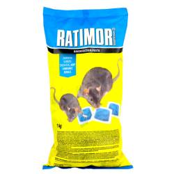 Ratimor 1kg Pasta Niebieska Brodifakum na Gryzonie Myszy Szczury Saszetki